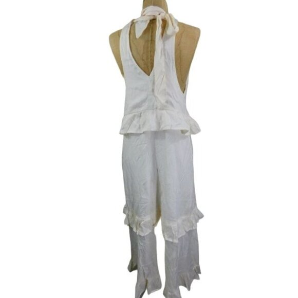 Favlux Nordstrom Size S Small Ivory ruffle Midi Dress - Picture 3 of 3